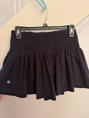lululemon athletica Black Smocked-Waist Circle Skirt